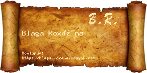 Blaga Roxána névjegykártya